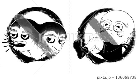 妖怪のマナー標識(モノトーン) 妖怪のマナー標識(モノトーン) 136068739