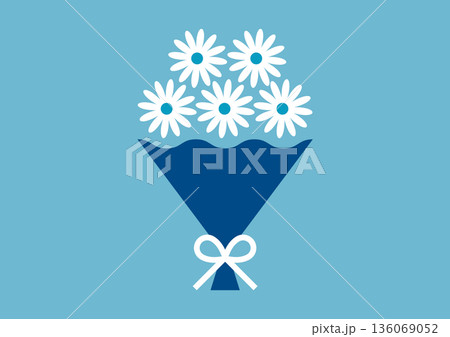 水色ガーベラのブーケ|ホワイトデー広告素材 水色ガーベラのブーケ|ホワイトデー広告素材 136069052