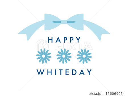リボンとガーベラのホワイトデーイラスト(Happy White Day) リボンとガーベラのホワイトデーイラスト(Happy White Day) 136069054
