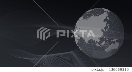 グローバルネットワークとデジタルテクノロジーのイメージ背景 バナー・広告向け横長ビジュアル グローバルネットワークとデジタルテクノロジーのイメージ背景 バナー・広告向け横長ビジュアル 136069319