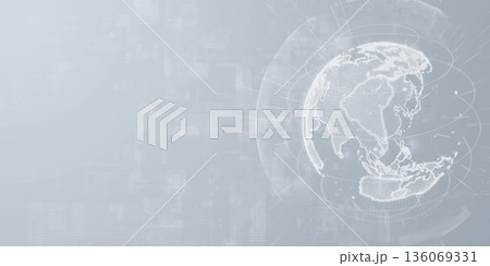グローバルネットワークとデジタルテクノロジーのイメージ背景 136069331