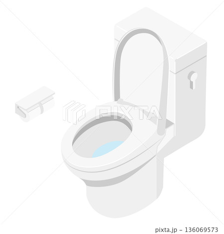 洋式トイレ2・アイソメトリック 136069573