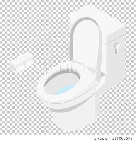 洋式トイレ2・アイソメトリック 136069573