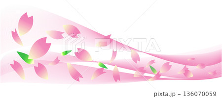 花びらとウェーブのイラスト 136070059