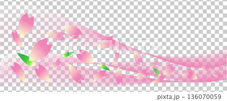 花びらとウェーブのイラスト 136070059