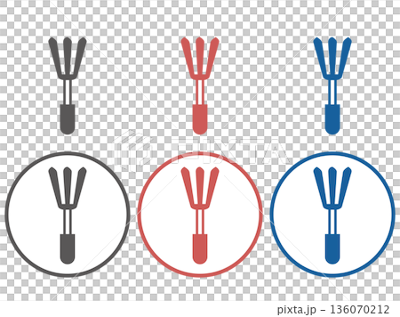 Simple line drawing icon of a rake (cleaning/collecting fallen leaves) Simple line drawing icon of a rake (cleaning/collecting fallen leaves) 136070212