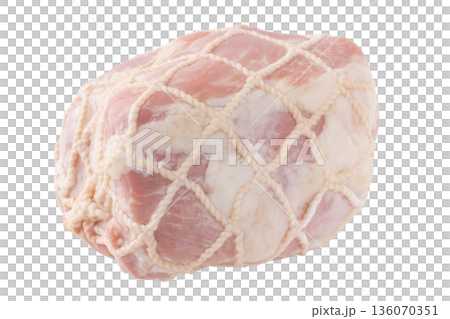 Pork leg ham wrapped in string on a transparent background (png) Pork leg ham wrapped in string on a transparent background (png) 136070351