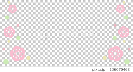 Light pink flower and dot frame Light pink flower and dot frame 136070468