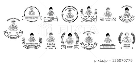 A series of images of people and symbols with the word Nature in the center A series of images of people and symbols with the word Nature in the center 136070779
