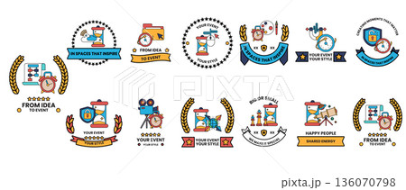 A collection of symbols and icons that represent different concepts and ideas A collection of symbols and icons that represent different concepts and ideas 136070798