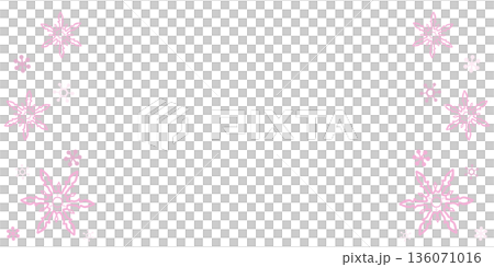 A frame with pale pink snowflakes on both sides 136071016