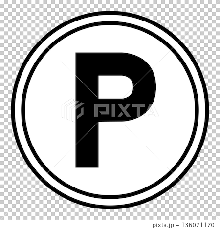 A simple illustration of a point coin (P mark) 136071170