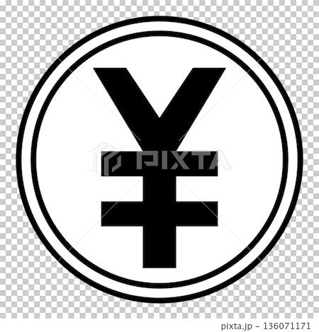Illustration of a gold coin with a yen symbol (¥) Illustration of a gold coin with a yen symbol (¥) 136071171