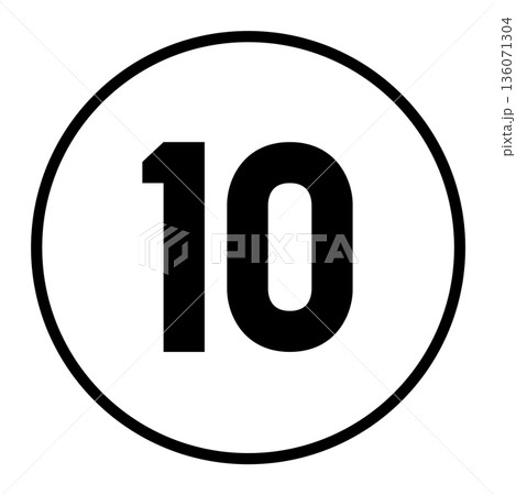 10円玉（硬貨・コイン）のシンプルなイラスト 136071304