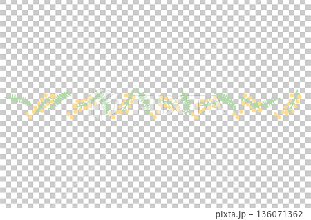 3月の園だよりに使いやすい シンプル手描きイラストカットシリーズ｜ミモザのライン 136071362