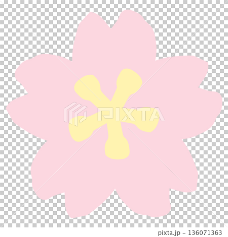 Simple hand-drawn illustration cut series for March's school newsletter | Cherry blossoms 136071363