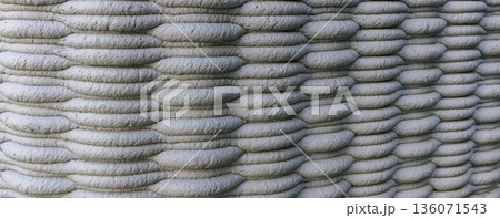 3D Printed concrete texture. architectural background.  136071543