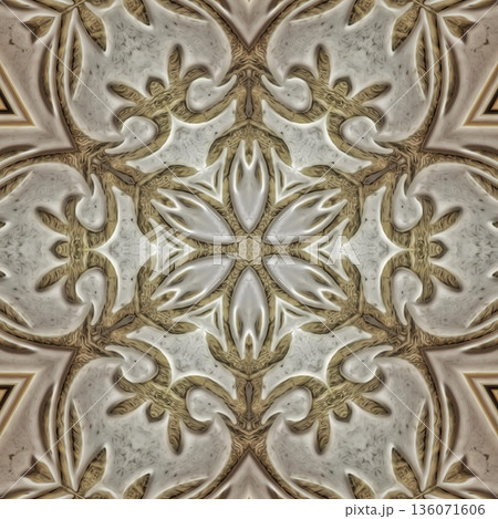 Design features an elegant wooden carved pattern inspired by traditional craftsmanship. Intricate relief and natural wood textures add warmth and depth, ideal for tiles, flooring, wall covering Design features an elegant wooden carved pattern inspired by traditional craftsmanship. Intricate relief and natural wood textures add warmth and depth, ideal for tiles, flooring, wall covering 136071606