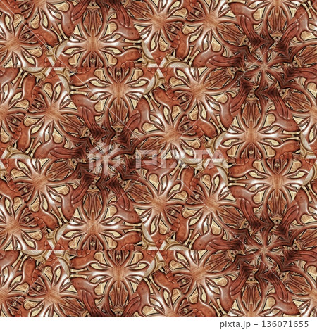 Design features an elegant wooden carved pattern inspired by traditional craftsmanship. Intricate relief and natural wood textures add warmth and depth, ideal for tiles, flooring, wall covering Design features an elegant wooden carved pattern inspired by traditional craftsmanship. Intricate relief and natural wood textures add warmth and depth, ideal for tiles, flooring, wall covering 136071655
