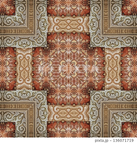 An elegant wooden carved design inspired by traditional craftsmanship, featuring detailed relief textures that add warmth and depth. Perfect for tiles, flooring, wall coverings, packaging, and furnish An elegant wooden carved design inspired by traditional craftsmanship, featuring detailed relief textures that add warmth and depth. Perfect for tiles, flooring, wall coverings, packaging, and furnish 136071719