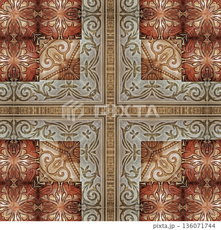 An elegant wooden carved design inspired by traditional craftsmanship, featuring detailed relief textures that add warmth and depth. Perfect for tiles, flooring, wall coverings, packaging, and furnish An elegant wooden carved design inspired by traditional craftsmanship, featuring detailed relief textures that add warmth and depth. Perfect for tiles, flooring, wall coverings, packaging, and furnish 136071744