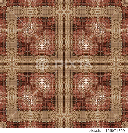 An elegant wooden carved design inspired by traditional craftsmanship, featuring detailed relief textures that add warmth and depth. Perfect for tiles, flooring, wall coverings, packaging, and furnish 136071769