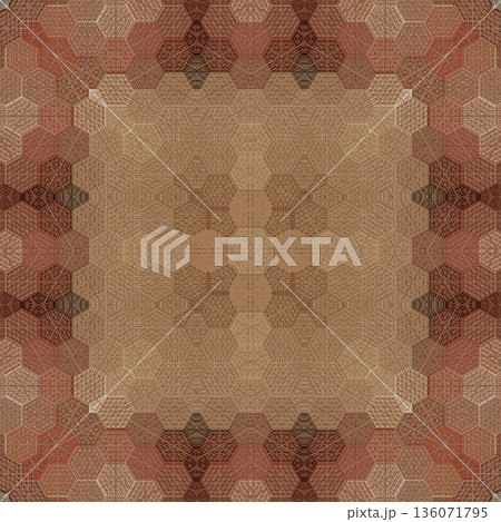 An elegant wooden carved design inspired by traditional craftsmanship, featuring detailed relief textures that add warmth and depth. Perfect for tiles, flooring, wall coverings, packaging, and furnish 136071795