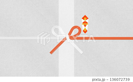 和モダン和紙と赤白水引、何度もお祝い用の「両わな結び」 136072739