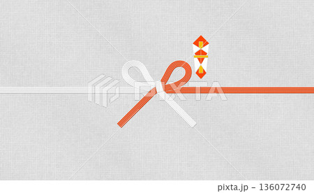 和モダン和紙と赤白水引、何度もお祝い用の「両わな結び」 136072740