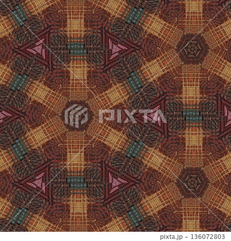 Abstract floral design features a pattern with rich textures and relief details. Soft pink, earthy brown, and muted blue tones add depth, making it ideal for textiles, wallpaper and fashion prints Abstract floral design features a pattern with rich textures and relief details. Soft pink, earthy brown, and muted blue tones add depth, making it ideal for textiles, wallpaper and fashion prints 136072803