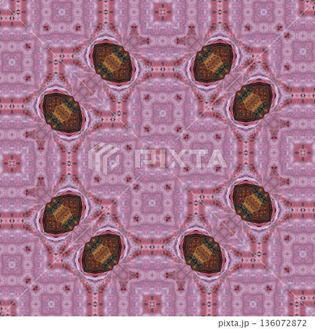 Abstract floral design features a pattern with rich textures and relief details. Soft pink, earthy brown, and muted blue tones add depth, making it ideal for textiles, wallpaper and fashion prints Abstract floral design features a pattern with rich textures and relief details. Soft pink, earthy brown, and muted blue tones add depth, making it ideal for textiles, wallpaper and fashion prints 136072872