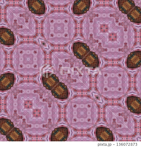 Abstract floral design features a pattern with rich textures and relief details. Soft pink, earthy brown, and muted blue tones add depth, making it ideal for textiles, wallpaper and fashion prints Abstract floral design features a pattern with rich textures and relief details. Soft pink, earthy brown, and muted blue tones add depth, making it ideal for textiles, wallpaper and fashion prints 136072873