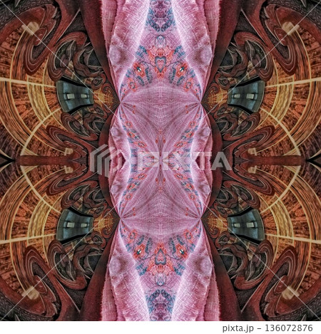 Abstract floral design features a pattern with rich textures and relief details. Soft pink, earthy brown, and muted blue tones add depth, making it ideal for textiles, wallpaper and fashion prints Abstract floral design features a pattern with rich textures and relief details. Soft pink, earthy brown, and muted blue tones add depth, making it ideal for textiles, wallpaper and fashion prints 136072876