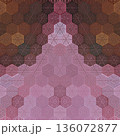 Abstract floral design features a pattern with rich textures and relief details. Soft pink, earthy brown, and muted blue tones add depth, making it ideal for textiles, wallpaper and fashion prints 136072877