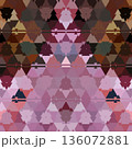 Abstract floral design features a pattern with rich textures and relief details. Soft pink, earthy brown, and muted blue tones add depth, making it ideal for textiles, wallpaper and fashion prints 136072881