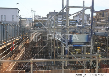 建築現場の基礎工事風景 建築現場の基礎工事風景 136074830