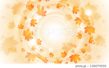 Bright orange autumn fall abstract background with maple leaves 136074930