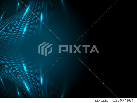 Dark blue minimal laser lines abstract glowing futuristic tech background 136074964