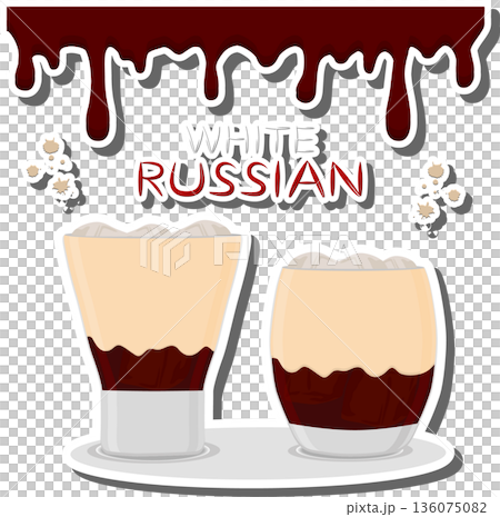 Bright alcohol cocktail white russian from coffee 136075082