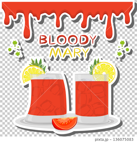 Bright illustration on theme for alcohol cocktail bloody 136075083