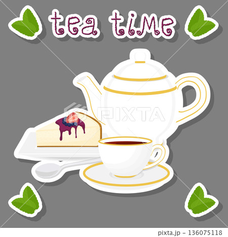 Vector illustration for ceramic cup 136075118