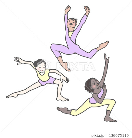ダンスをする女の子たち 136075119