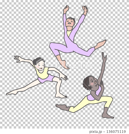 ダンスをする女の子たち 136075119