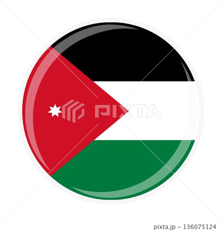 Jordan national round circle flag emblem official icon Jordan national round circle flag emblem official icon 136075124