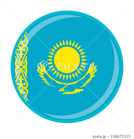 Kazakhstan national round circle flag emblem official icon Kazakhstan national round circle flag emblem official icon 136075125