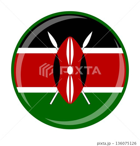 Kenya national round circle flag emblem official icon 136075126