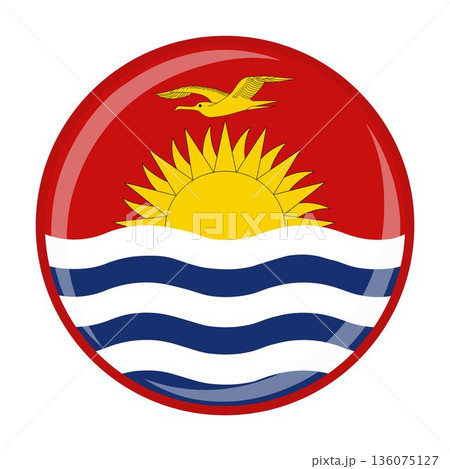 Kiribati national round circle flag emblem official icon 136075127