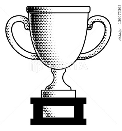 Retro Gold Trophy Cup Award Icon Illustration Retro Gold Trophy Cup Award Icon Illustration 136075362