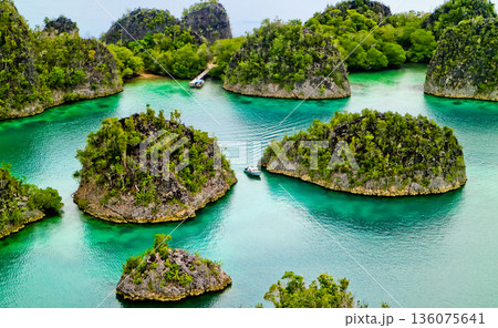 Beautiful views of the Raja Ampat Islands, West Papua, Indonesia Beautiful views of the Raja Ampat Islands, West Papua, Indonesia 136075641