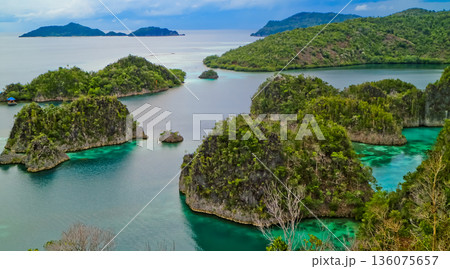 Beautiful views of the Raja Ampat Islands, West Papua, Indonesia Beautiful views of the Raja Ampat Islands, West Papua, Indonesia 136075657